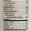 A close up of the nutrition label on a food item