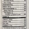 A close up of the nutrition label on a food item